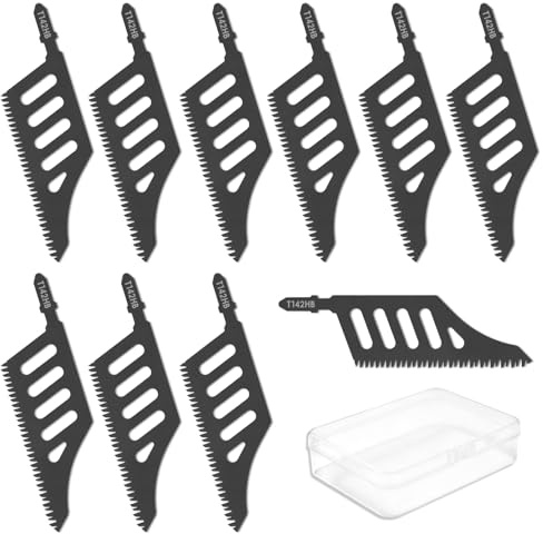 10 Stichsägeblätter mit Bündigem Schnitt T-Schaft 111.5 Mm X 32 Mm X 1,2 Mm | Laubsägeblätter Profi Sägeblätter Stichsäge für Kork, Sperrholz, Faserplatte