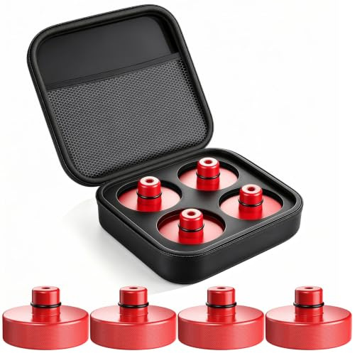 Forever Speed 4 Stücke Wagenheber Gummiauflage für Tesla Model 3/Y/X/S Car Jack Pads Hebebühne Adapter Zubehör mit Aufbewahrungsbox, Wagen Heber Pad, Auflage Rangierwagenheber, Gummi Jack Pad(Red)
