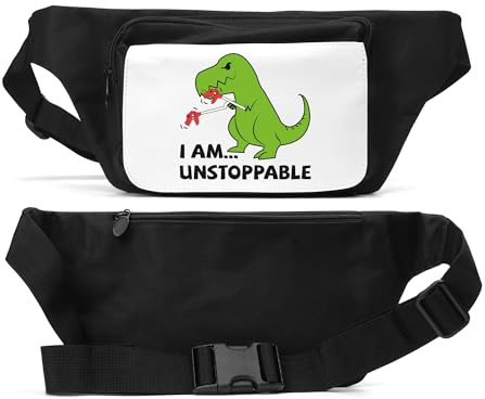 Unstoppable T Rex Dinosaurier Funny Hands Unisex Hüfttasche Schwarz