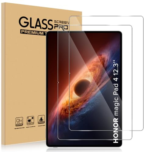 ELYCO Schutzfolie für Honor Magic Pad 4 12.3 Zoll für Panzerglas, 2 Stück | 9H Härte Anti-Kratzen Glass Protector, Anti-Bläschen Panzer Schutz Glas, HD Klar Displayschutz
