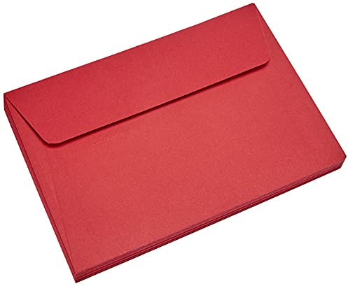 Clairefontaine 5586C - Packung mit 20 Umschläge Pollen, Format C6, 114 x 162mm, 120g, ideal für Korrespondenz und Einladungen, Kirschrot, 1 Pack