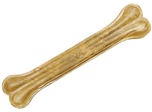 Schecker Kauknochen 1 x 31cm 420g aus gepresster Rinderhaut - der Hundeknochen ist 1. Wahl, schwere Qualität, sauber gepresst