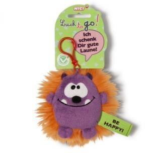 Nici Schluesselanhaenger Monster \Ich schenk Dir gute Laune\ orange - lila , 37168