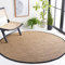 Safavieh Tapis en Fibres Naturelles Salon, Salle à Manger, Chambre à Coucher - Natural Fiber Collection, Tapis à Poil Court, Naturel et Noir, 201 x 201 cm