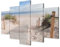 B&D XXL - Tableau décoratif paysage 200x100 cm - Impression sur toile colorée - Décoration murale pour salon et chambre - Paysage été mer pont nature ciel paysage sable plage eau c-B-0006-b-n