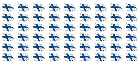 INDIGOS UG - Mini Aufkleber Set - Pack wehend - 20x12mm - selbstklebender Sticker - Fahne - Finnland - Flagge - Banner - Standarte fürs Auto, Büro, zu Hause und die Schule - 54 Stück - für Auto