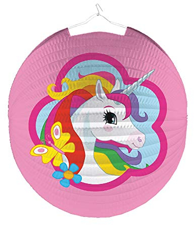Amscan Runde Laterne Einhorn für Kindergeburtstag Party Deko Einhornlaterne Unicorn