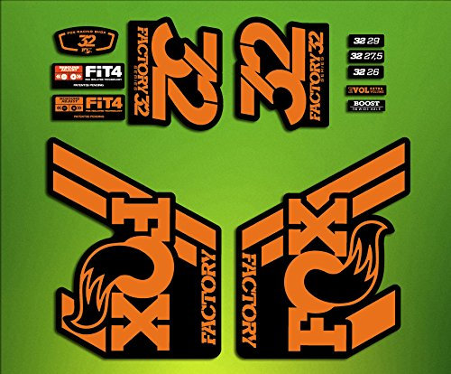 Sticker-Aufkleber Fork Gabel Fox 32 2018 ELX75 Aufkleber Decals Adesivi Forcela Gabel Fourche (Orange)