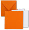 25x Quadratisches Falt-Karten Set - 15 x 15 cm - mit Brief-Umschlägen & Einlegeblättern - Orange - FarbenFroh by GUSTAV NEUSER
