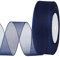 molshine 25mm x 45m/Rolle schimmerndes Organzaband,Chiffon-Stoffbänder für Blumensträuße,Girlanden,Schleifen,Hochzeiten,Geschenkverpackungen,Haare,Kunsthandwerk,Dekoration (Marineblau)