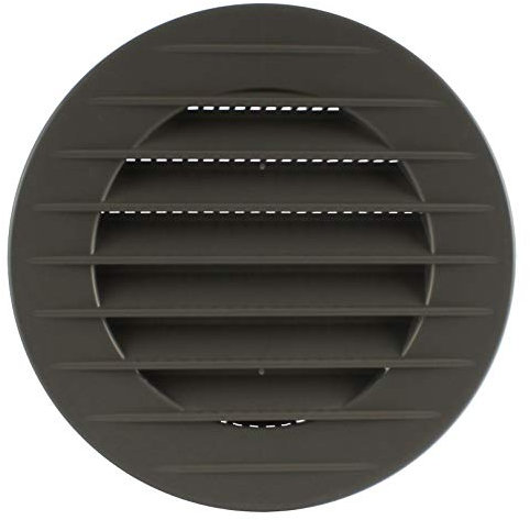 MKK 17969 - Rejilla de ventilación, de escape, para exterior, protección contra insectos, color blanco, gris, marrón, 60, 70, 80, 90, 100, 120, 125, 150 mm, gris, Ø 120 mm