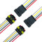 QitinDasen 2 Set 5 Broches Voiture Imperméable Électrique Connecteurs, Kit de Prise de Fiche de Connecteur Électrique Étanche Scellé avec 16 AWG Pré-Câblé, pour Voiture Camion Bateau