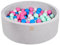 MEOWBABY Piscina de Bolas 90X30cm/200 Bolas ∅ 7Cm Piscina de Bolas Certificada para Niños Hecha en EU Gris Claro: Azul/Blanco Perla/Rosa Claro/Menta