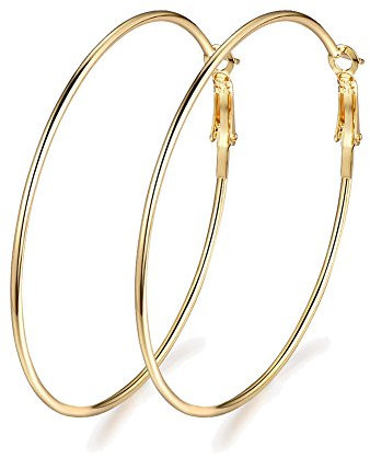 Deyanse Creolen Silber Damen Ohrringe, 925 Sterling Silber Creolen Ohrringe für Mädchen, 50mm Gold Groß Unisex Creolen Kreolen, Allergenfrei Ohrschmuck als Geschenk zum Weihnachten