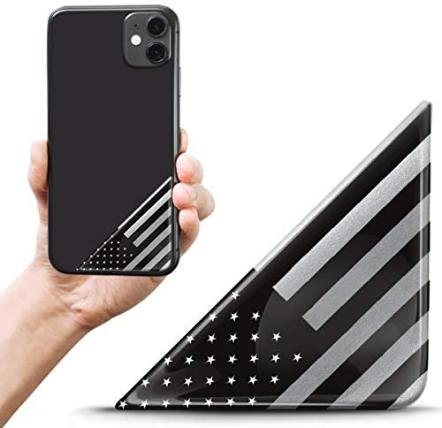 Biomar Labs® 2 x 3D Domed Silicone Badge Stickers Decal Emblem Number Plate Car Motorcycle Helmet USA United States America Silver National Flag F 162