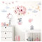 Little Deco Wandsticker Kinderzimmer Wandtattoo Tier Elefant Koala I Wandbild 163 x 114 cm (BxH) I Sterne Ballon Mond Wandaufkleber Spielzimmer Baby Mädchen DL607