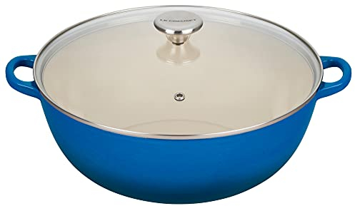 Le Creuset Kochofen, emailliert, Gusseisen, mit Glasdeckel, 7,5 l, Marseille