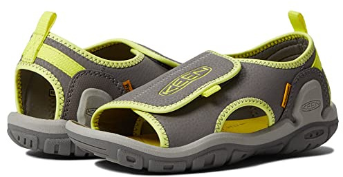 KEEN Knotch River Sandalen mit offener Zehenpartie, Unisex-Kinder, Stahlgrau/Nachtkerze., 24 EU