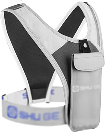 Zyxdk Outdoor Reflektierender Sport Crop Tank, Unisex, Wasserdicht, mit Tasche, Kann Handy-Schlüssel-Kopfhörer Setzen, Trainingslauf (Color : Gray, Size : One Size)