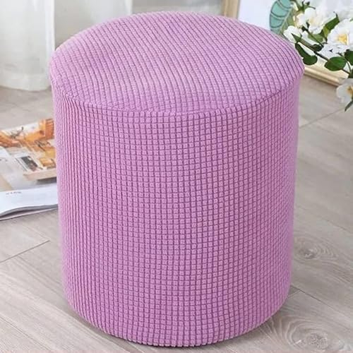 YHWW Ottomane Schonbezug Hockerbezug Quadratisch/Rund Jacquard Hocker Hussen Für Fußhocker Stretch Bezug Ottomane Abdeckung Überzug Hocker Protector Waschbar Hockerabdeckung