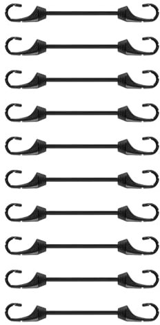 Joneaz Mini Bungee Cord with Hooks 2 inch, 10-Piece, UV Resistant, 5 mm Diameter Elastic Rubber Cord…