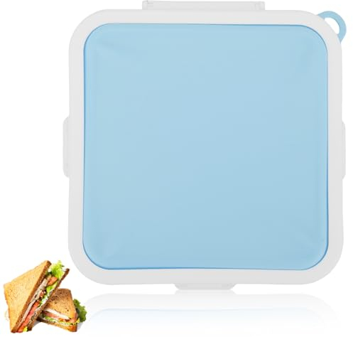 Toast Container Sandwich Case,Lunch Sandwich Box,Toast Case Leakproof Soft Sealed Bread Lunch Box,Food Storage Containers Bento Box Lunch Box Portable Snack Containers for Fruit, Salad, Snacks