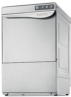 MBH - Lavavasos profesional KROMO AQUA 40 de acero inoxidable con bomba de desagüe. Lavavajillas para cocina industrial de bar, restaurante y hostelería.