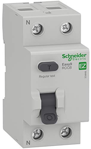 Schneider Electric - Easy9, RCCB Residual Current Circuit Breaker, 2 Pole, Type A, 100A, 30mA, 230V, EZ9R46291