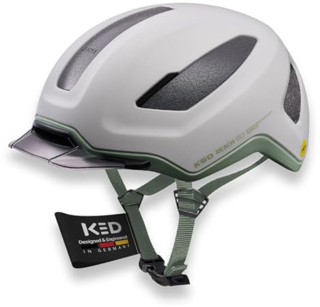 KED Reach DT1 Fahrradhelm – MIPS Schutz, K-Fit 3D Anpassung, Abnehmbares Visier, Rib Cage Belüftung, Individuell Einstellbar, Brillenhalter