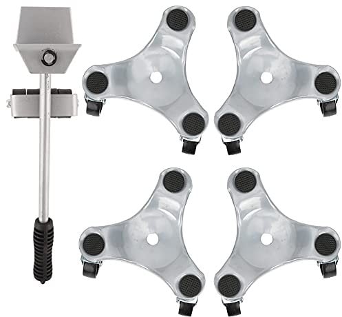 Furniture Dolly Heavy Duty, 3 Wheels Grand Piano Dollies Furniture Transport Set, 400KG Capacity Silver Lifter Moving Plate Dollies for Moving Heavy Furniture