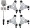 Furniture Dolly Heavy Duty, 3 Wheels Grand Piano Dollies Furniture Transport Set, 400KG Capacity Silver Lifter Moving Plate Dollies for Moving Heavy Furniture