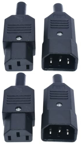 YINGSC 2 Pair AC 250V 10A IEC 320 C14 Male Female Panel Mount Plug Adapter Power Connector Socket 3Terminals Panel Mount Power Socket Adapter Connector
