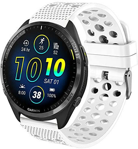 Blueshaweu Cinturino compatibile con Garmin Forerunner 965, in morbido silicone sportivo classico, ricambio per Garmin Forerunner 965/Forerunner 265 46 mm smartwatch