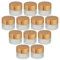 gouveo Lot de 12 pots à crème de 15 ml en verre mat avec couvercle en bois – Boîte à crème vide à remplir – Petites pots pour crème, cosmétiques, lotion – Pot cosmétique pour voyage et sac à main