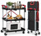 Towallmark Klappbar Servierwagen mit Rollen, 3 Etagen klappbar Rollwagen Küchenwagen 60x38x83cm Tragkraft 70 kg für Büro, Lager und Haus