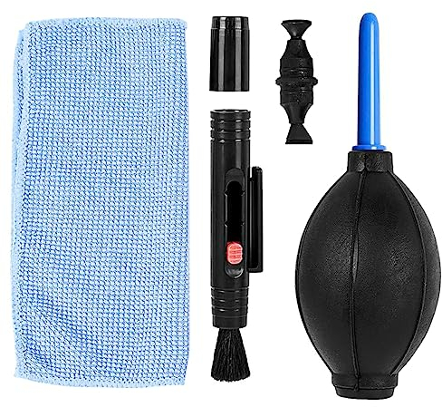 VOANZO Kit per la Pulizia dell'obiettivo della Fotocamera Soffiatore per Obiettivo Penna per Fotocamera e Panno in Microfibra per la Pulizia degli Accessori per la Pulizia della Fotocamera