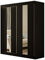 Margaret Hadas24 Kleiderschrank Lukas 200 cm mit Spiegel, Organizer, Mehrzweckschrank, Schwebetürenschrank, Garderobenschrank, Kleiderstange, Kleiderständer, Flurschrank, Schrank, 2-türig, schwarz