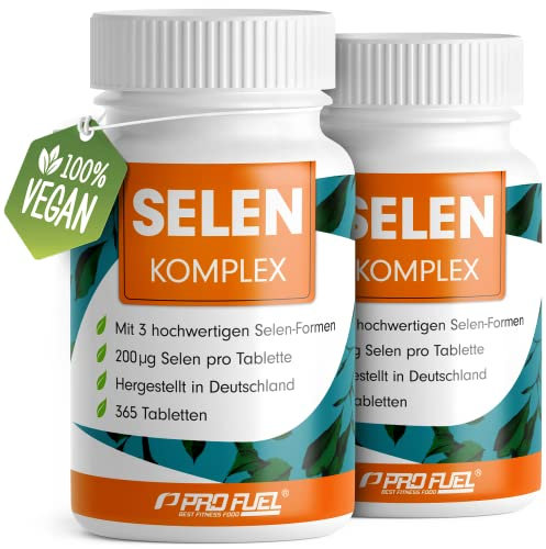 Selen hochdosiert 2x365x Selen 200µg Tabletten - Komplex aus 3 hochwertigen Selenium-Quellen: Selenhefe, Selenmethionin & Natriumselenit, Selentabletten - laborgeprüft mit Zertifikat - 100% vegan