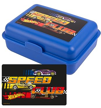 United Labels Hot Wheels Brotdose - Speed Club - Lunchbox Butterbrotdose für Kinder mit Trennwand Blau
