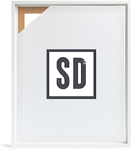 Stallmann Design Schattenfugenrahmen für Keilrahmen | 90x120 cm | weiß | MDF Rahmen für Leinwände mit Tiefeneffekt | mit Montagezubehör | Rahmen ohne Glas und Rückwand