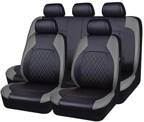 HYGGLY Auto Sitzbezüge Sets für KIA Sportage/KX5(QL) 4.Gen 2016-2021, 9 Stück Allwetter Wasserdicht Autositzbezüge Sitzschoner Schonbezug Set rutschfest Sitzkissen Protektoren Zubehör,Grey/A