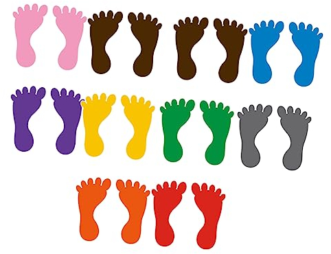 HAPINARY 10Paare Junge Mädchen Fußabdruck Aufkleber PVC Fußabdruck Dekore Kindergarten Boden Aufkleber Gemischte Farben