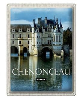 Blechschild 40 x 30 cm France Schloss Chenonceau - DekoNo7