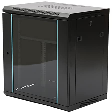 12U Server Rack Data Cabinet, Professional Wall Mounted Network Cabinet Enclosure Storage Rack, Ideal for Network Equipment, Switches, Surveillance Devices, Hard Disk Recorders, etc