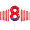 mciskin Personalisiertes Happy 8th Birthday Kuchen Kerzen Set, Blau Rot Kerzen mit Spinnennetz, Spinne Nummer 8 Kerzen Kuchen Topper für Kuchen, Spinne Thema Party Kerzen für Jungen Mädchen 8. Geburtstag, HLZZXTZ-HLSZ-8