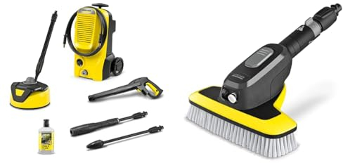 Bundle of Kärcher K 5 Classic Home Pressure Washer + Kärcher WB 7 Plus 3-in-1 Corded Electric Wash Brush, 3 Functions: Foam Jet, High-Pressure Flat Spray Nozzle, Soft Brush
