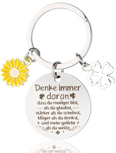 RISF Schlüsselanhänger Glücksbringer, Mutmacher Geschenk, Inspirierenden Glücksbringer Schlüsselanhänger, Perfekt für Freundinnen, Freunde, Kollegen, geliebten Menschen