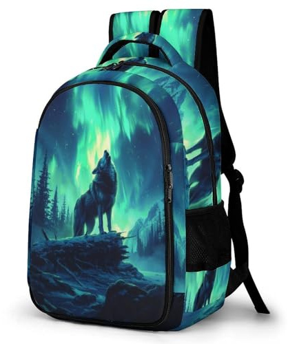 WCEECE Mädchen Rucksack Wolf Wölfe Rucksack Für Kinder Von 10 Bis 11 Jahren Tier Ranzen Leichter Reise Outdoor Freizeit