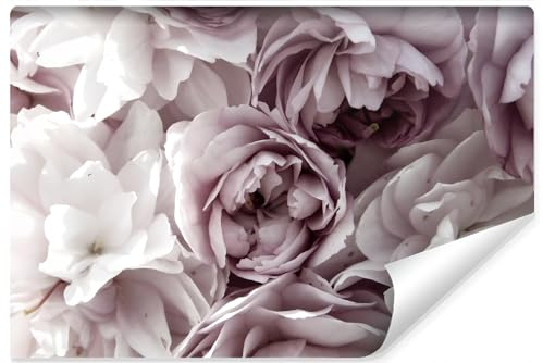 Muralo - 3D Tapete Vliestapete - Fototapete 3d Effekt - Tapete für Wohnzimmer Schlafzimmer Wandtapete - Fototapete - Pastellfarbene Blumen Motiv - Br.152.5cm x Hö.104cm