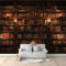 Fototapete Hohes Bücherregal Vlies Fototapete -Wanddeko, Vintage-Bücher Wandtapete - UV-Beständig Wanddekoration - 200 x 140 cm Hohe Auflösung Tapete Wohnzimmer Schlafzimmer